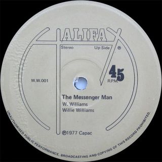 Willie Williams The Messenger Man / Get Ready Halifax Rare Roots 12 "