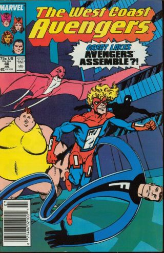 West Coast Avengers 46 (july 1988) Very Fine Bar Code Edition Marvel Comics