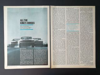 Vintage 1970 Ford Mustang Boss 302 - 351 - Mach 1 & Boss 429 4 - Page Article & Ad