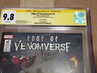 Edge of Venomverse 1 Variant Edition 1:50 CGC 9.  8 Signed by Francesco Mattina 2
