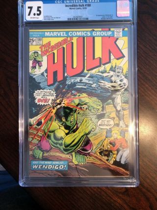 Incredible Hulk 180 (1974) Cgc 7.  5 First Appearance Of Wolverine - No Reserve;nr