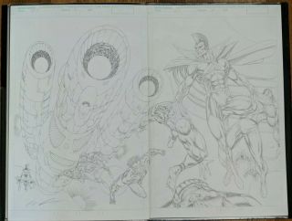 Rob Liefeld Artwork X - Force Issue 5 Double Page Spread Signed By Rob.