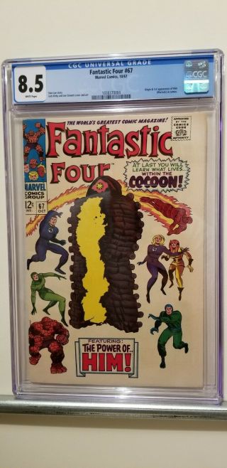 Fantastic Four 67 (1967) Origin Of Him,  Part 2.  Cameo Appearance (cgc 8.  5 Wht)