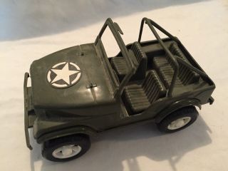 Vintage 1980s Gay Toys Green Plastic Army Jeep Car Military Toy