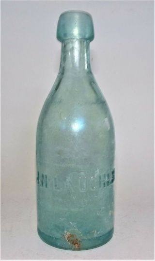 Aqua Blob Top Pony Soda Or Beer Bottle - J.  Mclaughlin