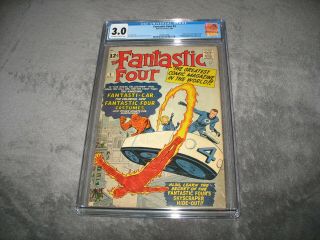 FANTASTIC FOUR 3 (1962) /CGC 3.  0/1st COSTUMES & MIRACLE MAN/ OW - WHITE pgs/KIRBY 2