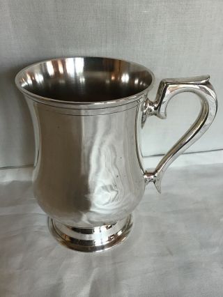 Vintage Silver Plated Tankard 1 Pint,  Quality Indian? Man Cave,  Shed Bar/pub