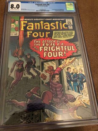 Fantastic Four Marvel Comics 36 March 1965 Cgc 8.  0 Off - White To White Pages