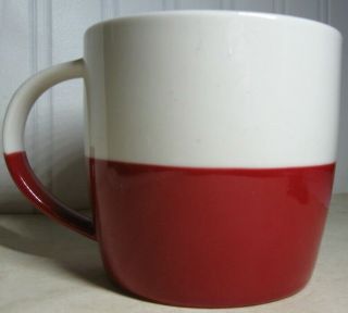 2011 Starbucks Coffee Mug Cup Red & White Silver Logo Bone China 16 oz 3