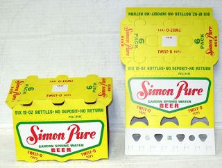(6) Simon Pure Beer - Buffalo,  Ny - Six 12 - Oz Bottle Carriers -