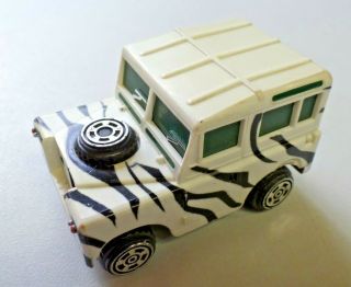 Vintage Ideal Mighty Mo Friction Powered Safari Truck Zebra Stripes Plastic 1974