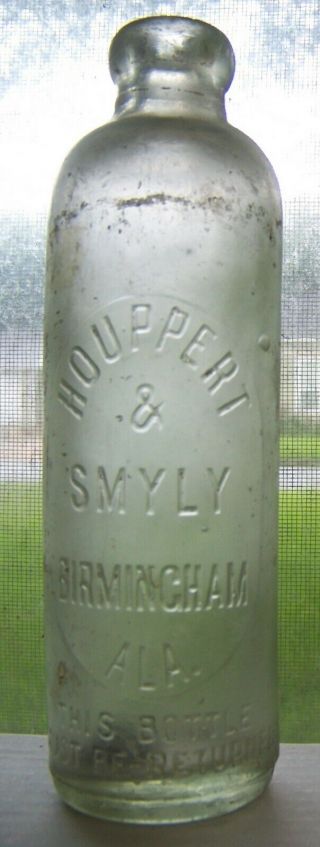 Birmingham Alabama Tall Embossed Hutchinson Blob Top Soda Bottle Hutch Al 0094