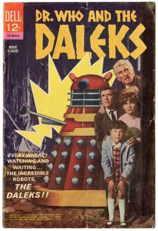 Dr.  Who And The Daleks Nn Fn - 5.  5 White Pages Photo Cover Dell 1966 No Resv
