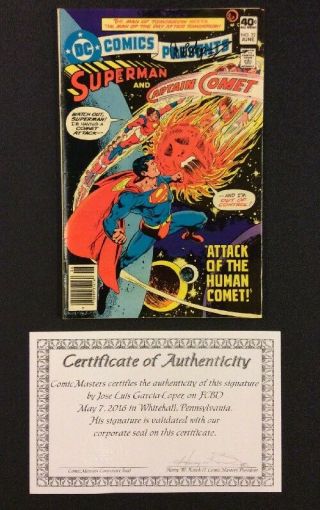 Dc Comics Presents 22 Comic Book Superman & Captain Comet Signed Garcia - Lopez