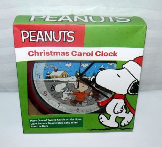 Peanuts Christmas Carol Every Hour Time & Light Sensor Activator Clock 2016