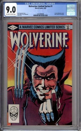Wolverine Limited Series 1 Cgc Graded 9.  0 Vf/nm Frank Miller Marvel Comics 1982