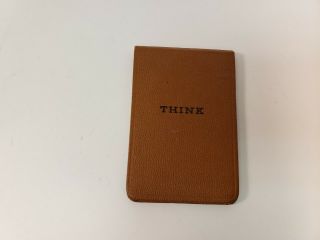 Vintage IBM Think Pad Notepad Memo Leather Cover With Refills & Pencil 2