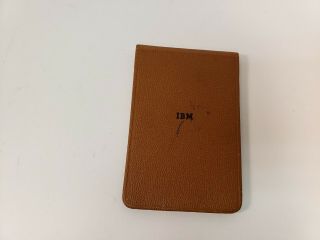 Vintage IBM Think Pad Notepad Memo Leather Cover With Refills & Pencil 3
