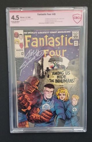 Fantastic Four 45 • Cbcs 4.  5 • 1st Inhumans • Signed Stan Lee,  Joe Sinnott