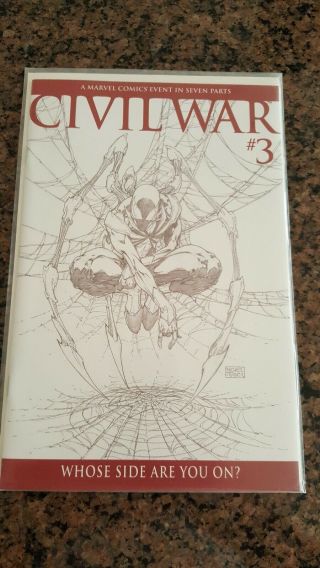 Civil War 3 (jul 2006,  Marvel) Michael Turner Sketch Variant 1/75 Iron Spider