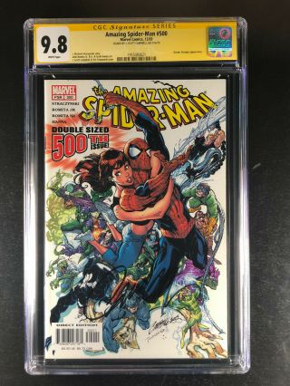 Spider - Man 500 Cgc 9.  8 Signed By J Scott Campbell Jr