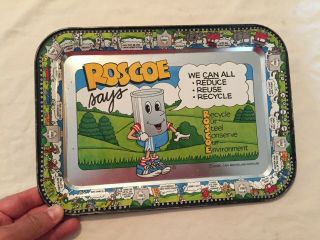 Vintage Roscoe Says Aluminum Steel Recycle Tv Tray Reduce Reuse