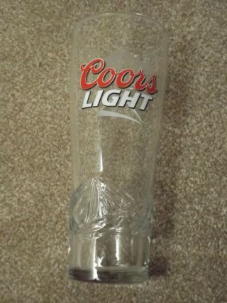 Coors Light Embossed Lager Beer Pint Glass With Widget In Base
