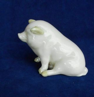 Vintage Porcelain Pig Figurine Beleek Ireland Maker 