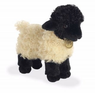 Aurora Miyoni Stuffed Plush Toy Suffolk Lamb Soft Farm Animal Black Cream Sheep