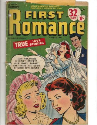 First Romance 2 1952 Australian Wedding Cover