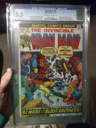 Iron Man 55 Cgc 5.  5 First Appearance Of Thanos Drax