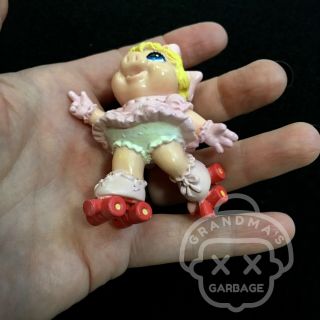 Miss Piggy PVC Figure (Muppet Babies) Jim Henson VTG Roller - skates KAWAII 80 ' s 3