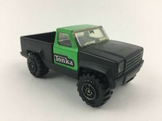 Vintage Tonka Small Black & Green Pick - Up Truck 4” Toy 1978 086 Plastic & Metal