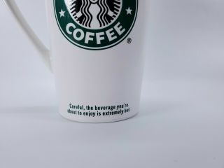 2006 Starbucks White Tall Matte Coffee Mug Cup Mermaid Logo Ceramic 16 oz. 4