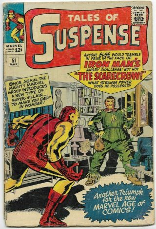 Tales Of Suspense 51 1st Scarecrow,  Iron Man,  Captain America Marvel Comic 1964
