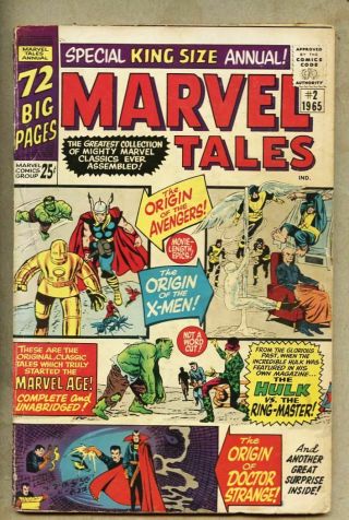 Marvel Tales 2 - 1965 Vg 4.  0 X - Men Avengers Dr.  Strange Giant - Size