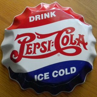Retro 2003 Pepsi - Cola Round Bottle Cap Metal Sign 11 " Bar Man Cave Kitchen Den