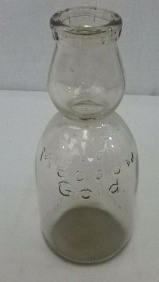 Vintage Glass Quart Milk Bottle Meadow Gold Dairy Cream Top