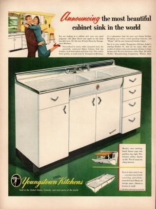 1954 Youngstown Steel Kitchen Cabinets In The World Print Ad