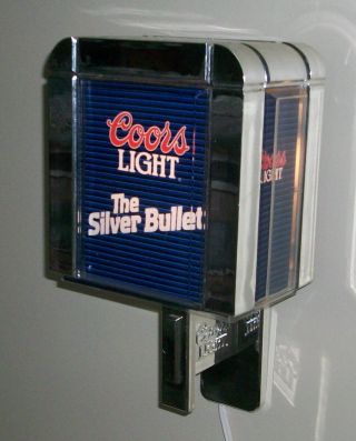 Vintage 1988 Coors Light Beer Silver Bullet Wall Lamp,  Sconce