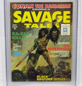 Marvel Comics Savage Tales 1 CGC 9.  0 Conan Barbarian White Pages 1st Man - Thing 2