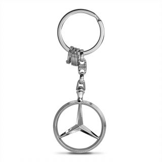 Mercedes - Benz Star Logo - Style Chrome Finish Key Chain Key Ring