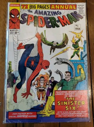 Spider - Man Annual 1 Vg,  4.  5 | Marvel 1964 | 1st Sinister Six.