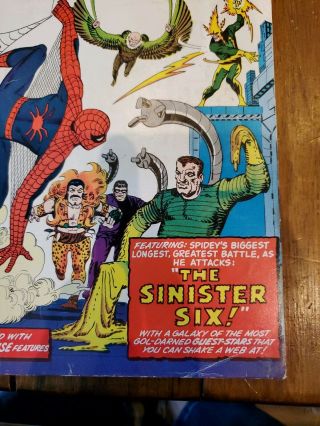 Spider - Man Annual 1 VG,  4.  5 | Marvel 1964 | 1st Sinister Six. 6
