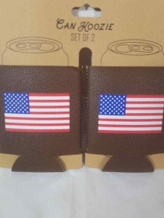 Tmd Can Koozie Set Of 2 Sippy Cup Us Flag Holders Brown C18
