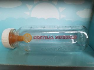 Vintage Evenflo Clear Glass Baby Bottle With Nipple 8 Oz.  Central Michigan