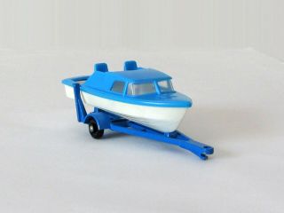 Vintage Lesney Matchbox 9 Boat & Trailer Cabin Cruiser Regular Wheels Xlnt 1966