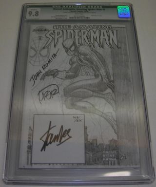 Marvel Authentix Spider - Man 1 Cgc 9.  8 Qualified Signed By Stan Lee