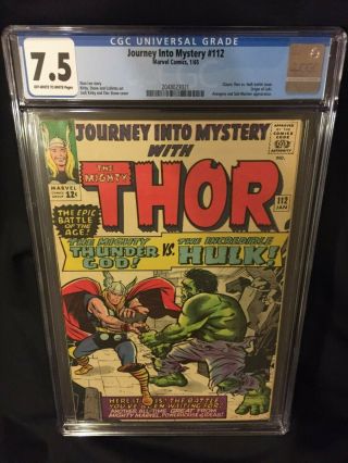 Journey Into Mystery With The Mighty Thor 112 Cgc 7.  5 Thor Vs.  Hulk Cover