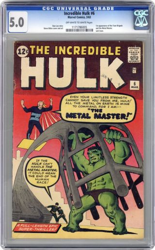 Incredible Hulk (1st Series) 6 1963 Cgc 5.  0 1171786005